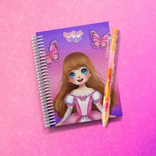 Libreta de Saritah bebé con plúma magica de colores