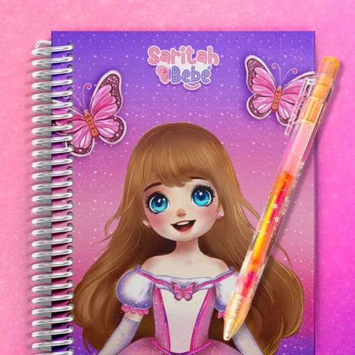 Libreta de Saritah bebé con plúma magica de colores