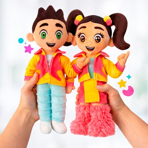 Peluches Rossi y Luigi - referencia de tamaño